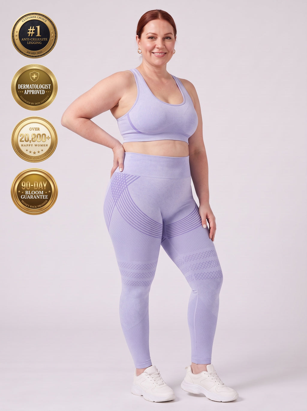 Bloom Leggings anti-cellulite leggings in Glacier — size 2XL plus-size model, front view