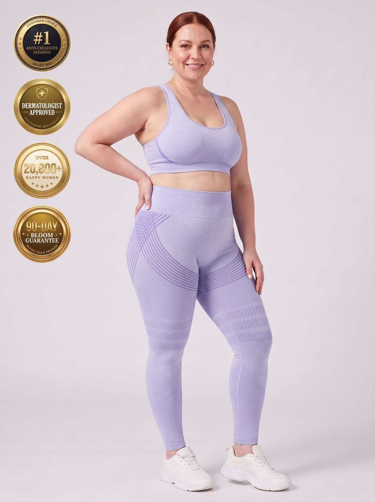 Bloom Leggings anti-cellulite leggings in Glacier — size 2XL plus-size model, front view