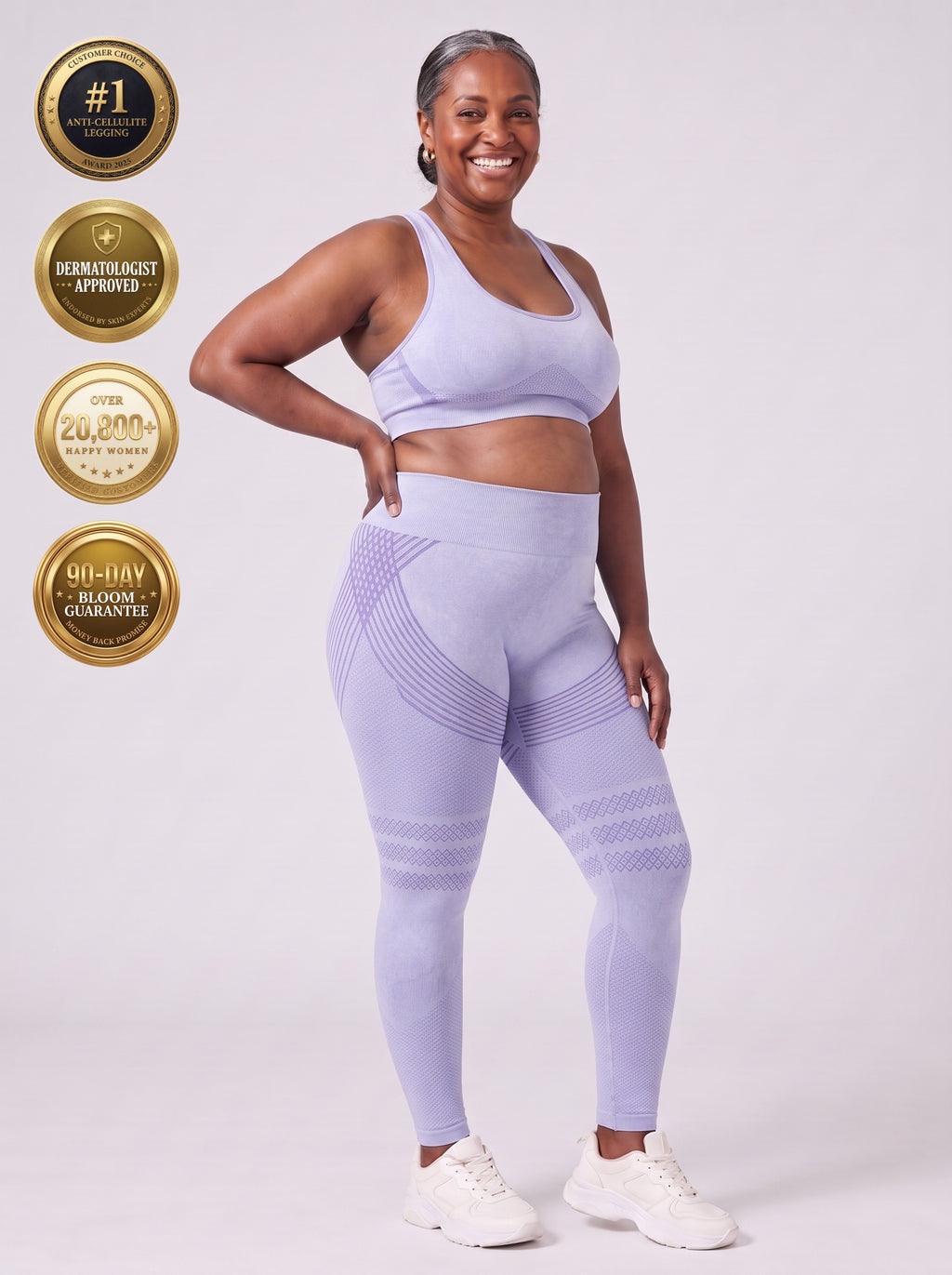Bloom Leggings anti-cellulite leggings in Glacier — size 3XL plus-size model, front view