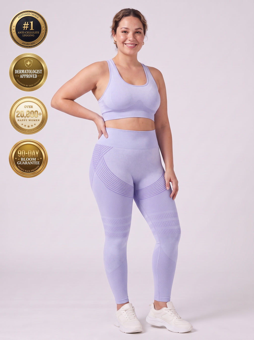 Bloom Leggings anti-cellulite leggings in Glacier — size L model, front view