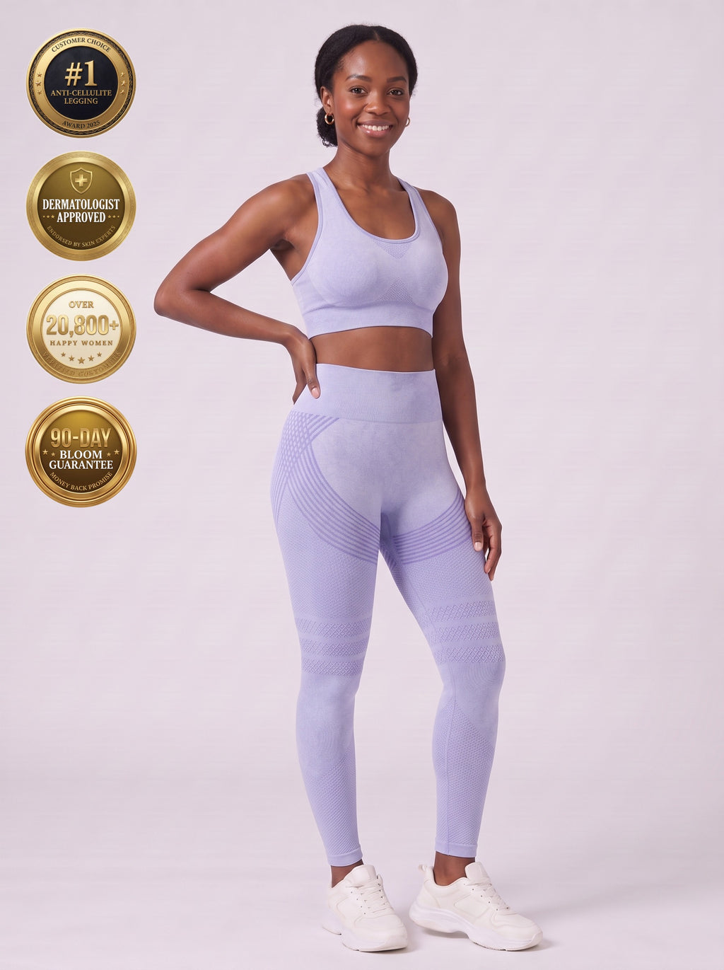 Bloom Leggings anti-cellulite leggings in Glacier — size M model, front view