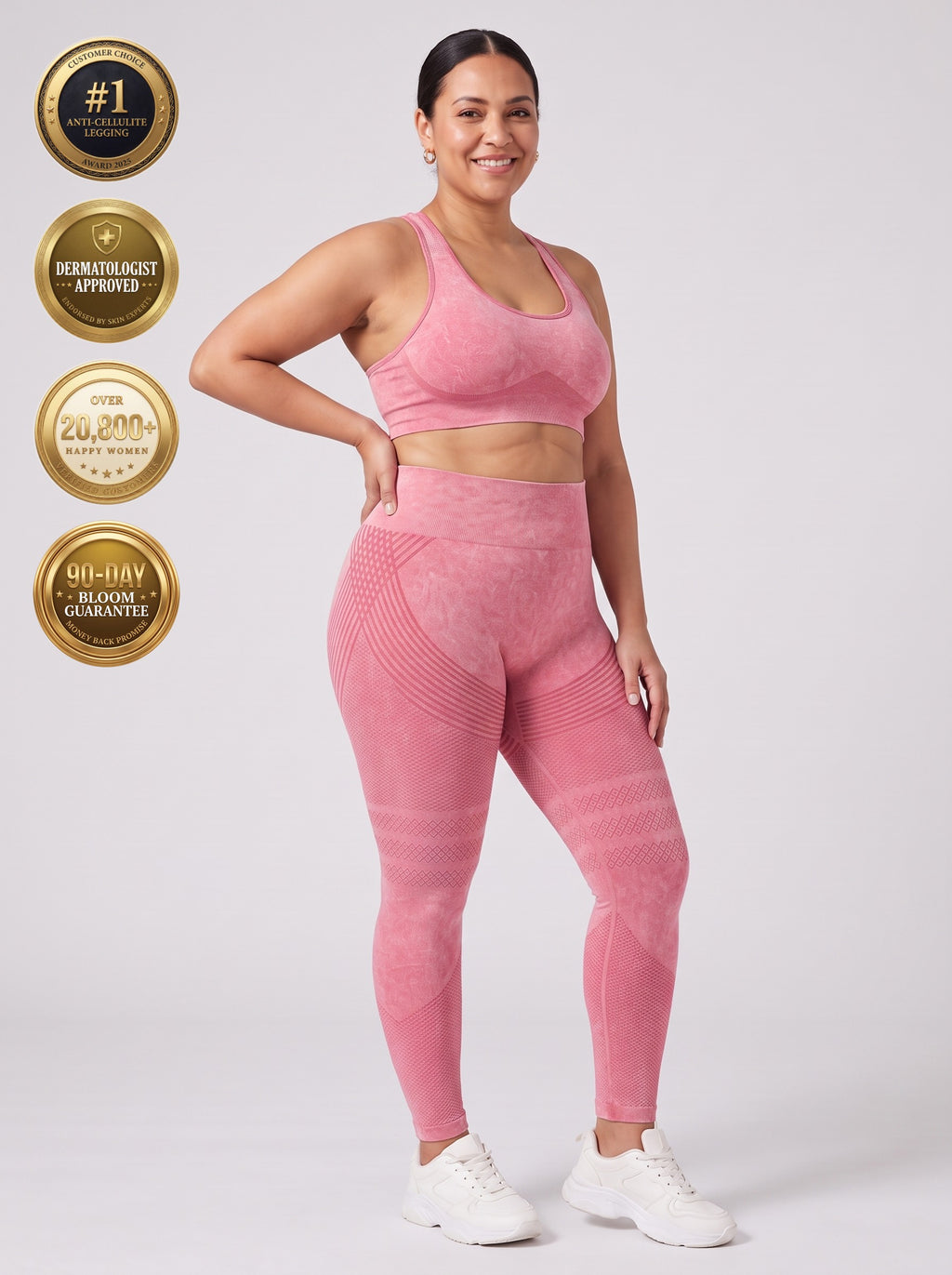 Bloom Leggings anti-cellulite leggings in Blush — size XL plus-size model, front view