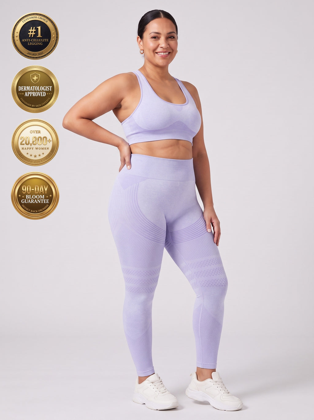 Bloom Leggings anti-cellulite leggings in Glacier — size XL plus-size model, front view