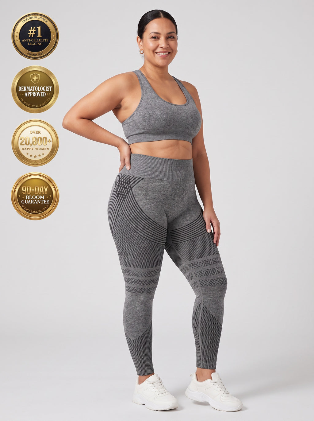 Bloom Leggings anti-cellulite leggings in Slate — size XL plus-size model, front view