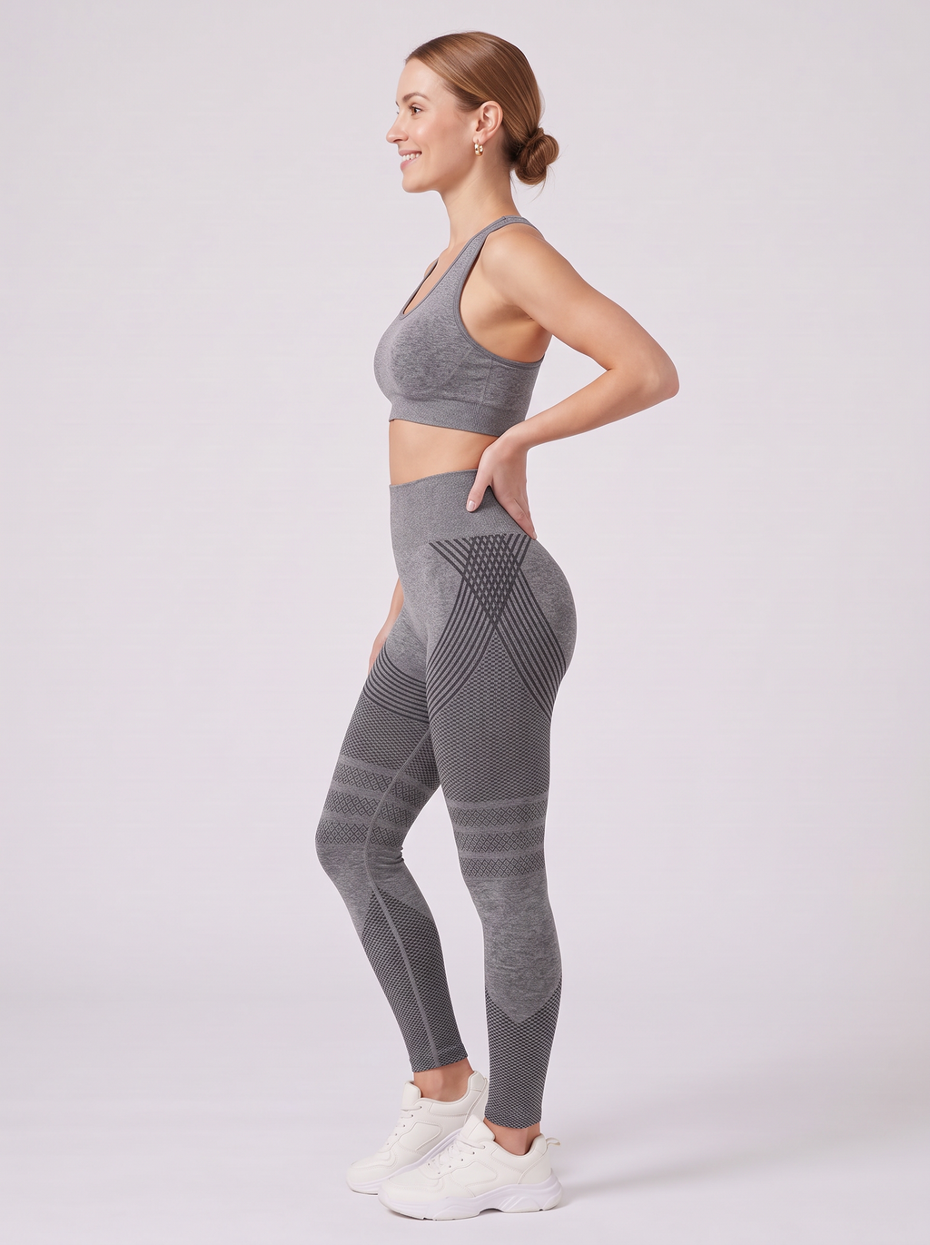 Bloom Leggings anti-cellulite leggings in Slate — size S model, side view