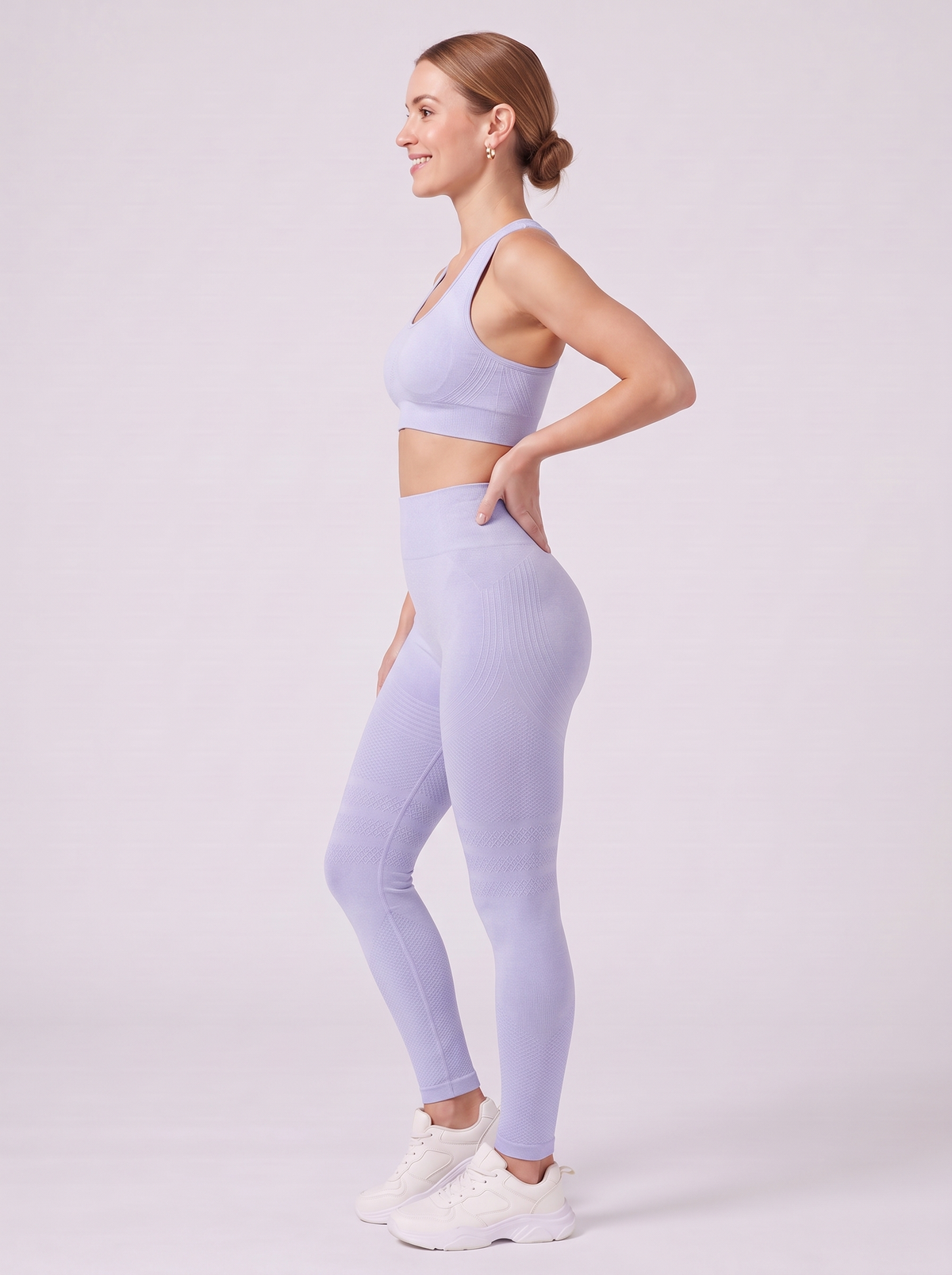 Bloom Leggings anti-cellulite leggings in Glacier — size S model, side view