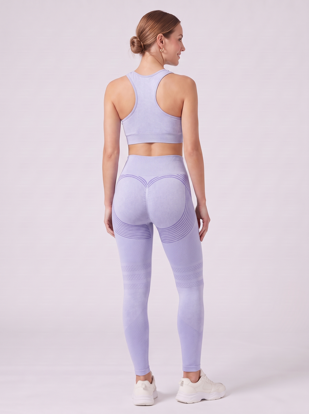 Bloom Leggings anti-cellulite leggings in Glacier — size S model, back view showing sculpting contour lines