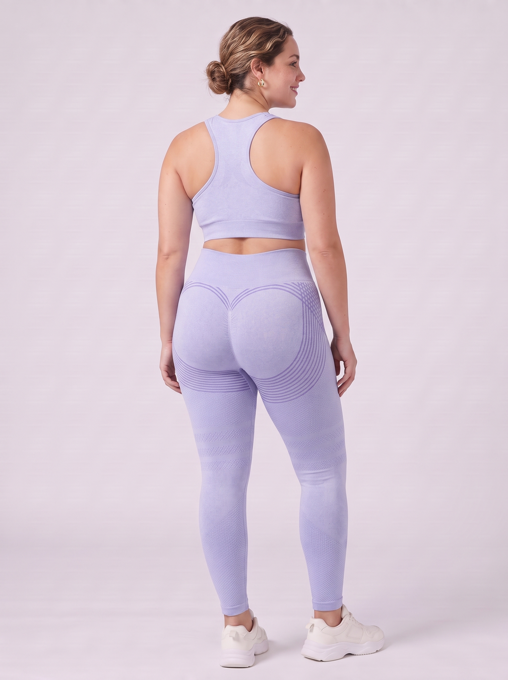 Bloom Leggings anti-cellulite leggings in Glacier — size L model, back view showing sculpting contour lines