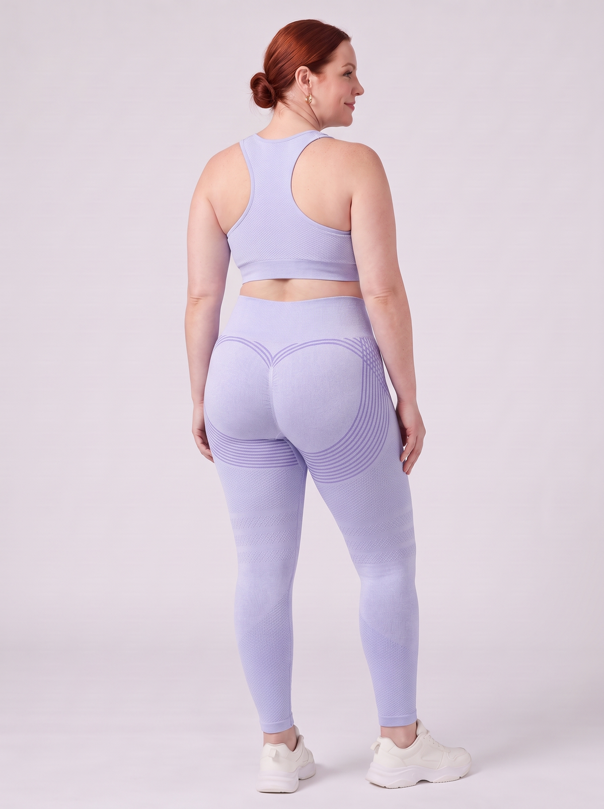 Bloom Leggings anti-cellulite leggings in Glacier — size 2XL plus-size model, back view showing sculpting contour lines