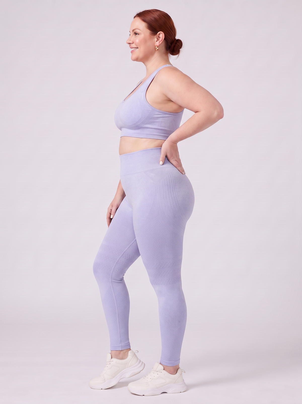 Bloom Leggings anti-cellulite leggings in Glacier — size 2XL plus-size model, side view