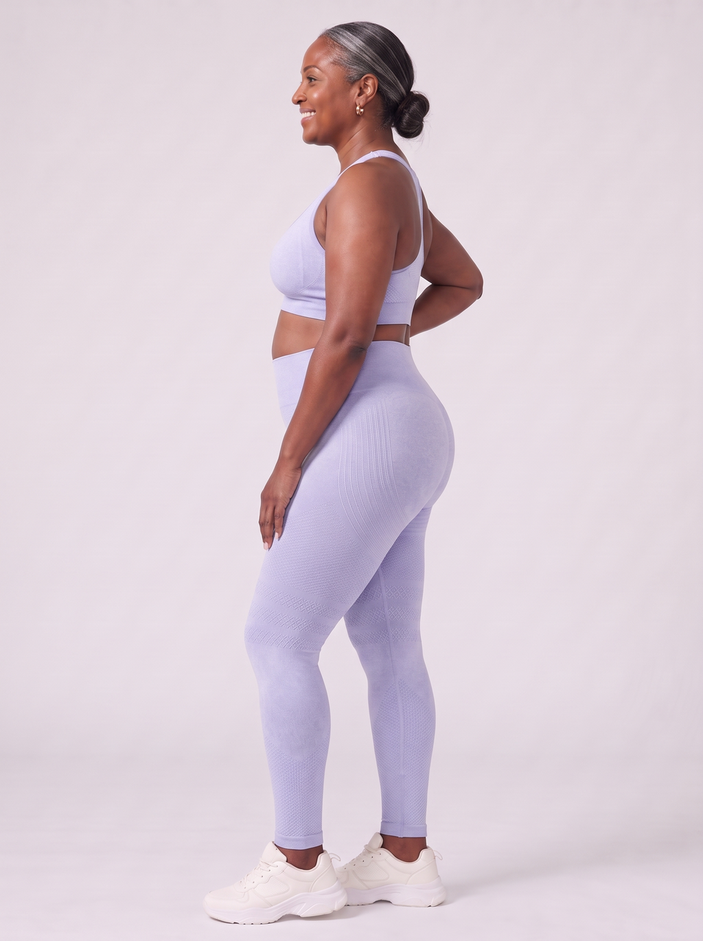 Bloom Leggings anti-cellulite leggings in Glacier — size 3XL plus-size model, side view